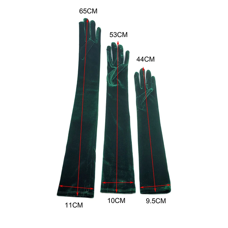 44 سنتيمتر/53 سنتيمتر/65 سنتيمتر الفاخرة المخملية النساء قفازات طويلة مثير الأسود مطاطا حفلة موسيقية آداب فستان الزفاف الرجعية اكسسوارات