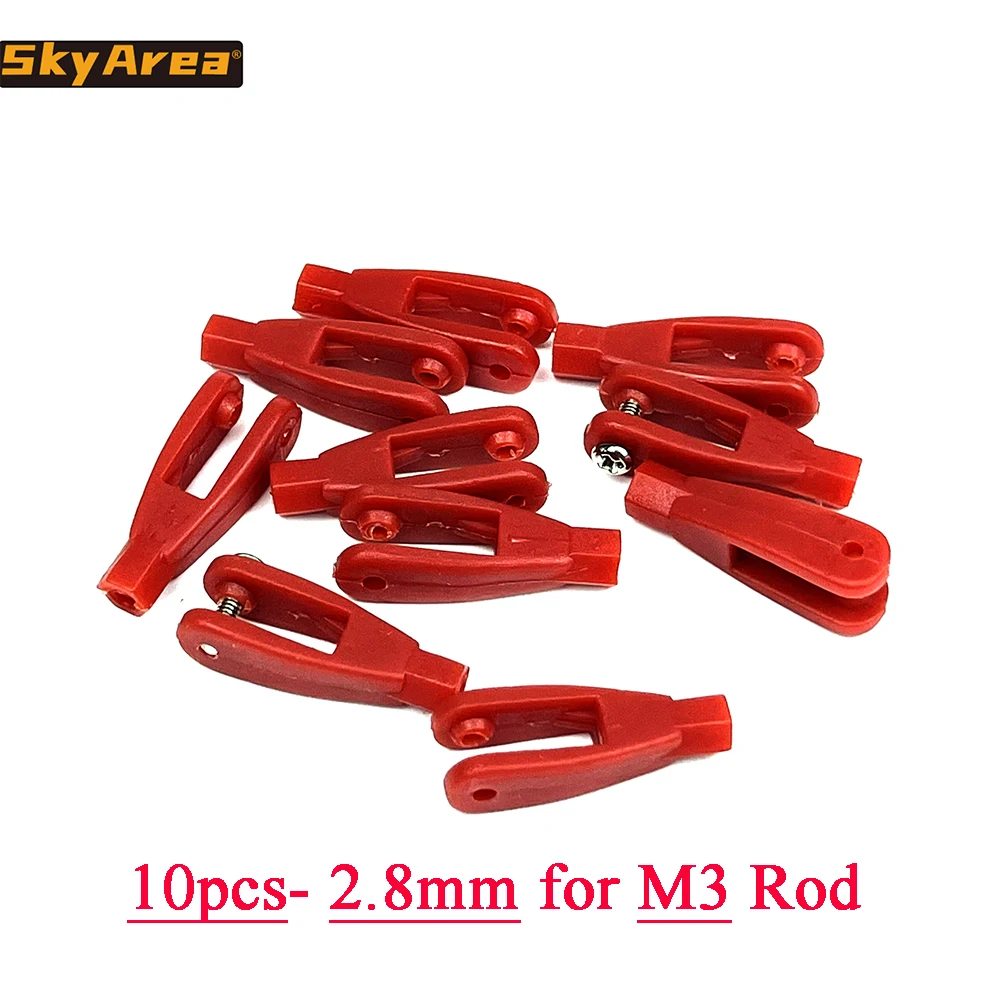 10pcs Servo Linkage Rod Clevis Coupler U-shaped Nylon Clamp 2/2.8mm for M2 M3 Push Connecting Rod  for RC Aircraft Model Parts