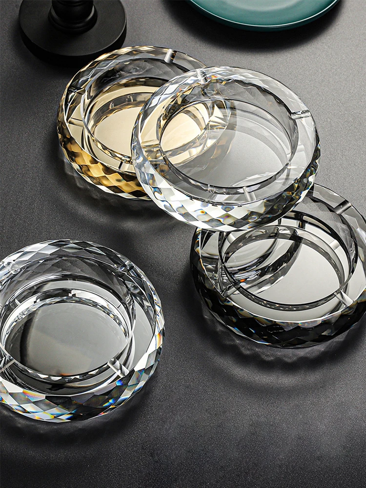 

Smoking Accessories Crystal Glass Ashtray Portable Ash Tray Ashtray Cigar Holder Garden Outdoor Ashtray Cenicero Kawaii 시가 재떨이