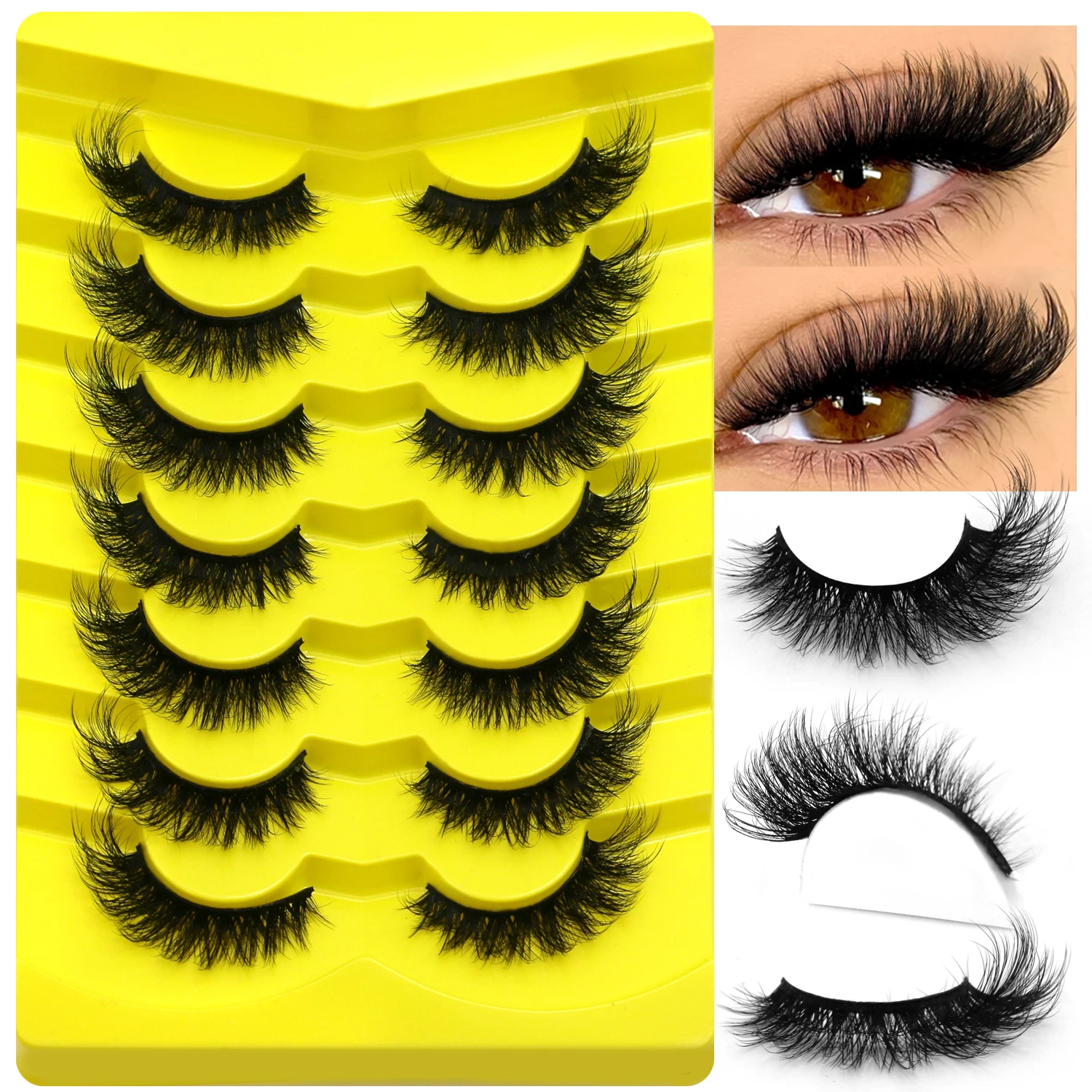 ขนตาปลอม LASVIREY แบบฟูฟ่อง ขนตาแมว ดูเป็นธรรมชาติ หนา ยาว ดูดึงดูดใจ ขนตาแบบเต็มแถบ นุ่มฟู ขนตาปลอมแบบมิงค์