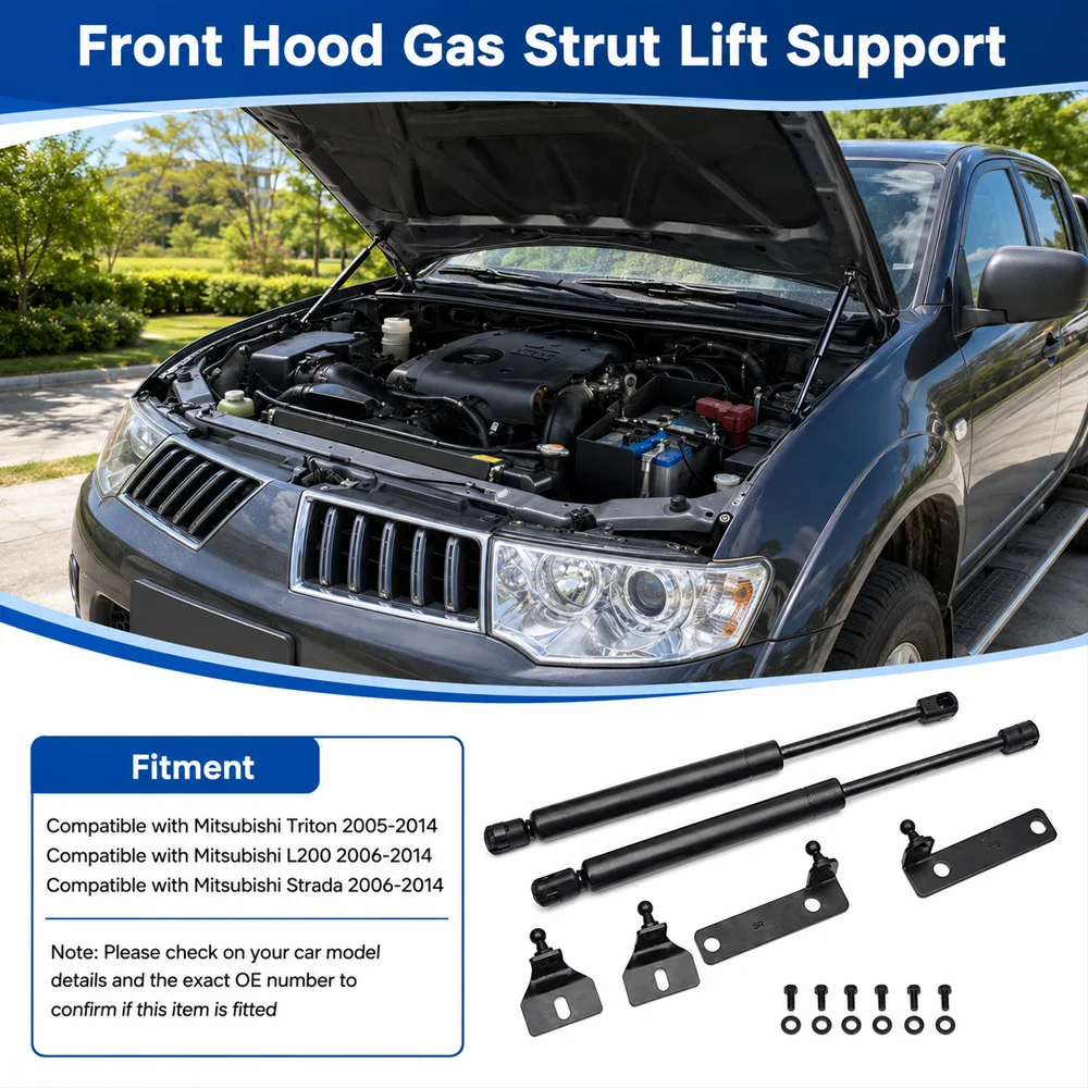 Pour Mitsubishi Triton L200 Strada 2006 2007 2008-2014, kit de supports de levage de capot avant, amortisseur de capot moteur avant.