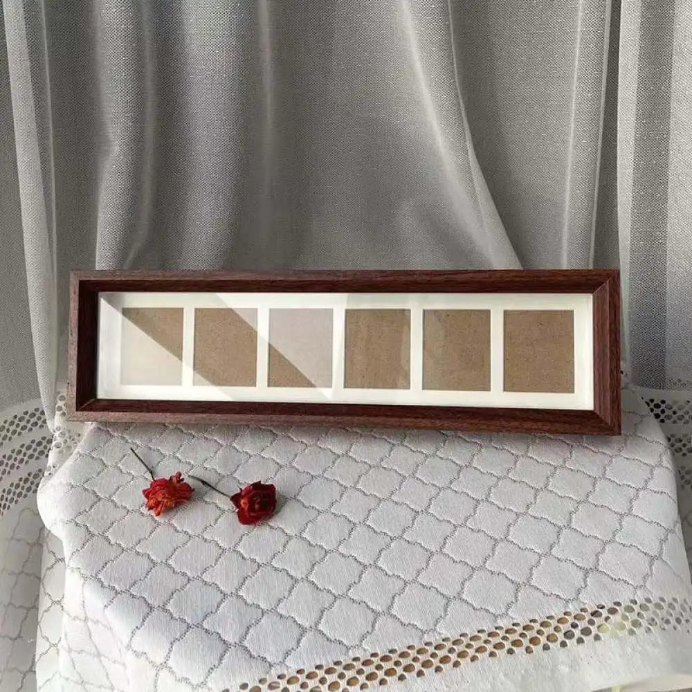 Walnut Minimalist Photo Frame 6 Rows Banknote Collector Stand Creative Decorative Art For Home Office Entryway Display