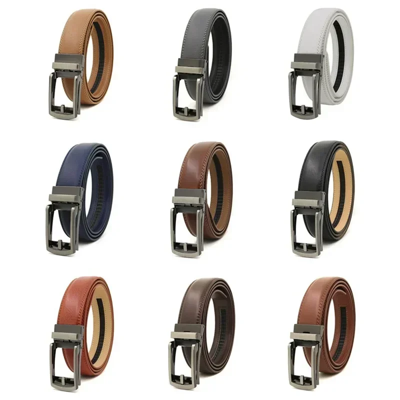 3.5cm Genuine Leather Men\'s Belt Alloy Automatic Buckle Two-layer Cowhide Business Casual Belt for Men Wholesale