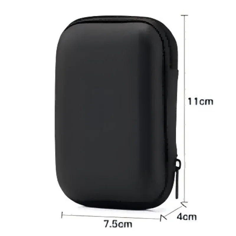 EVA Hard Drive Case Portable Shockproof Storage Bag for 2.5” External HDD SSD USB Data Cable Bluetooth Earphone Organizer Zipper