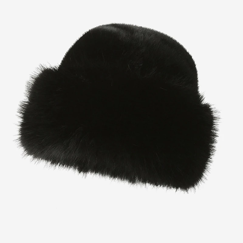 Fur Hat Women Warm Snow Ski Cap Female Faux Fox Fur Bomber Hat Lady Windproof Winter Hats for Women Russian Hat Ushanka