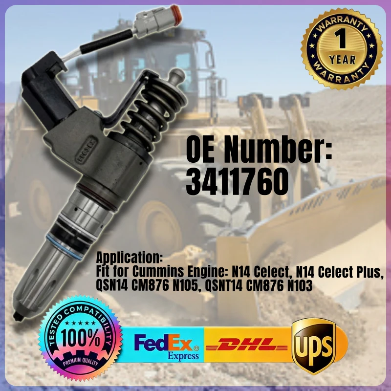 

Fuel Injector 3411760 for Cummins Engine N14 Celect QSN14 CM876 N105 QSNT14 CM876 N103