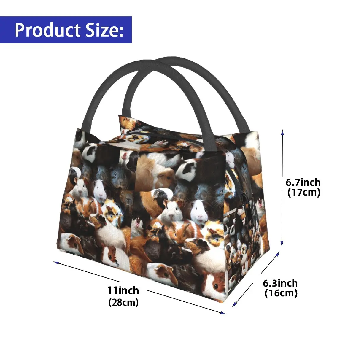 Guinea Pigs Insulated Lunch Bag for School Picnic Storage Food Boxes Portable Container Cooler Thermal Lunch Box Tote