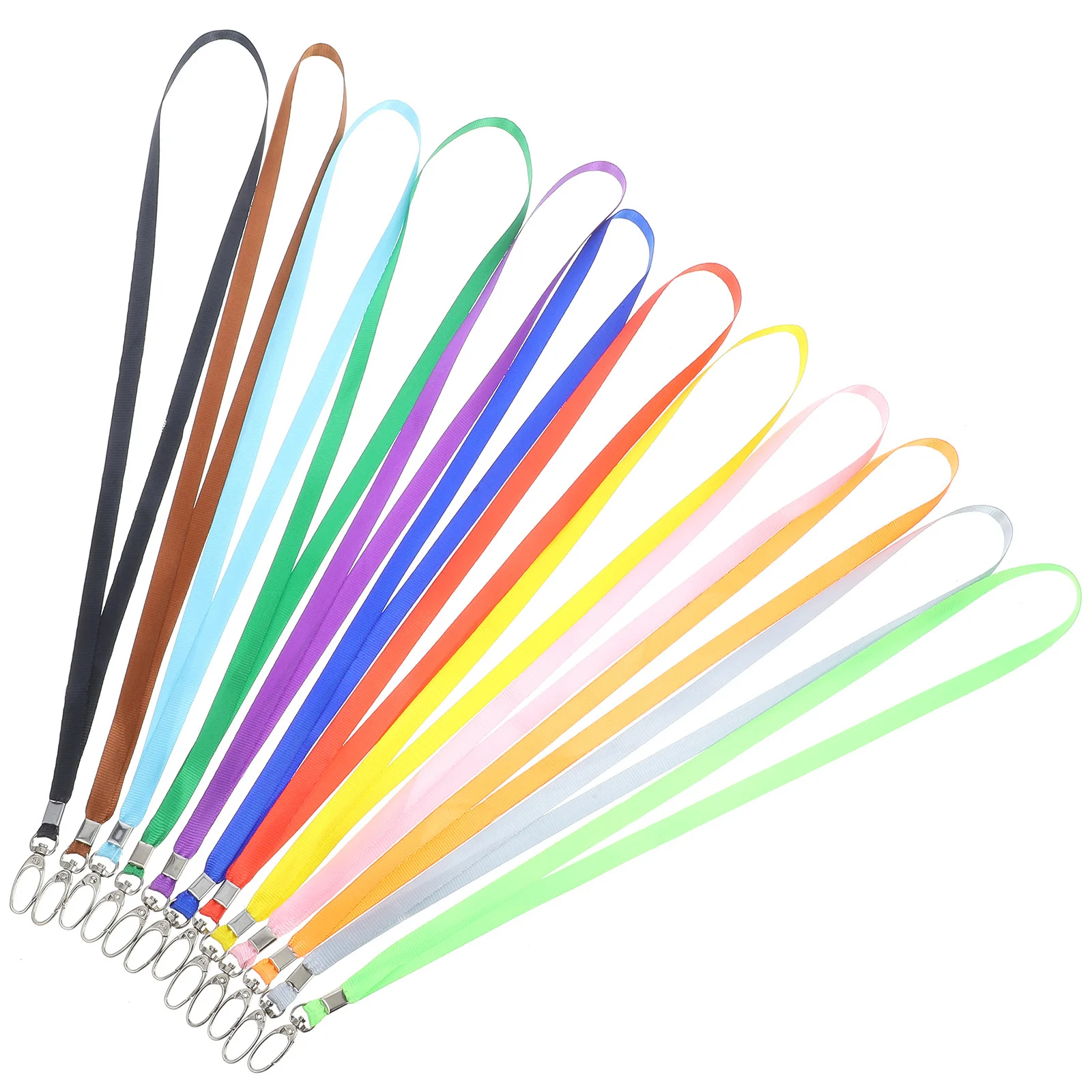 

12pcs Metal Clip Badge Lanyard Chinlon Material For Id Card Holder Name Tags Phone Keys Office Workers Nurse