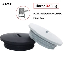 M27/30/36/48/64X2 Hole Cap Plastic Plug IP68 Waterproof Nylon Thread Hole Plug Black Grey Hole Cap Sealing Cover With Rubber