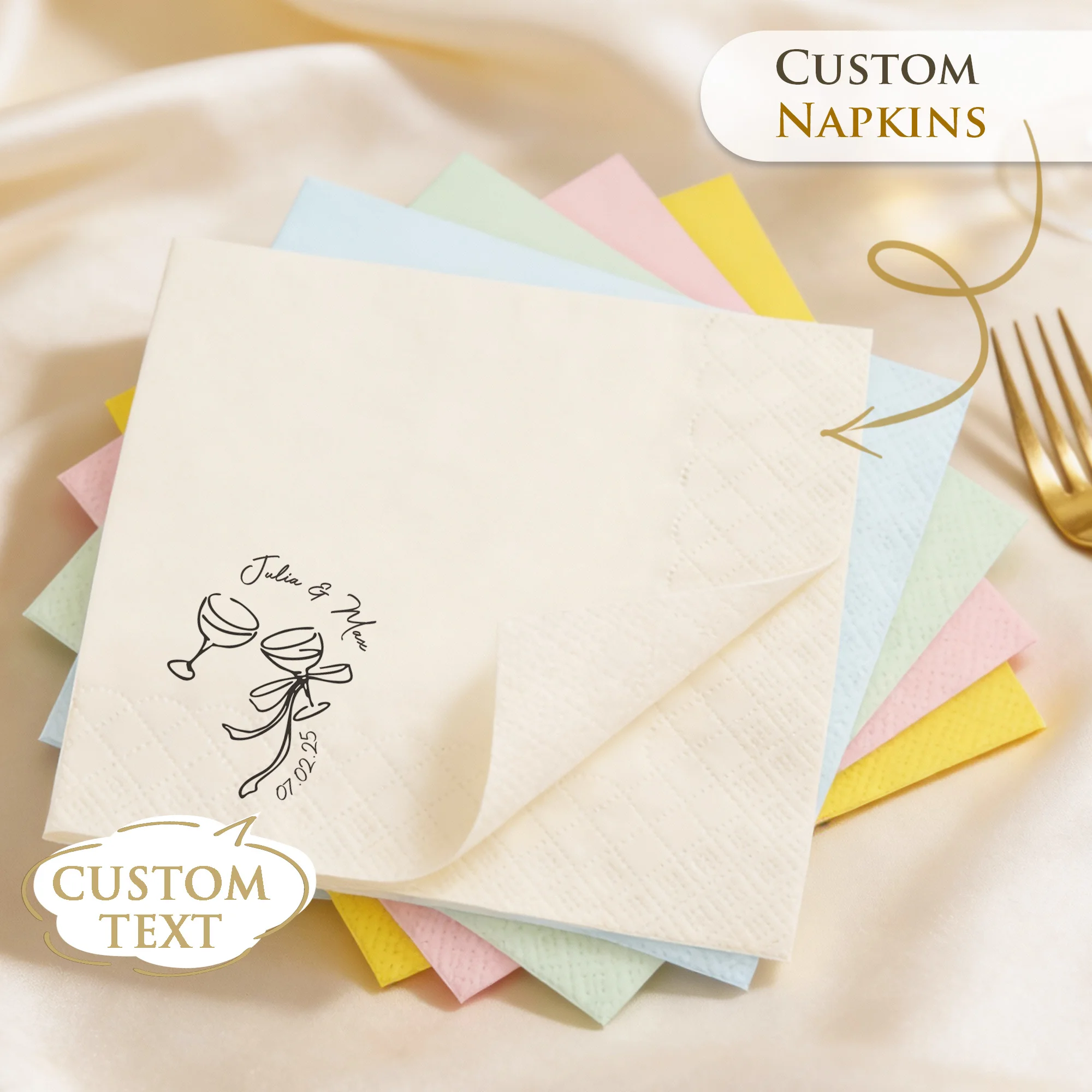 

Custom Paper Napkins for Wedding Custom Napkins of Cocktail Disposable Napkins,for Cocktail Party Baby Shower Birthday Hen Party