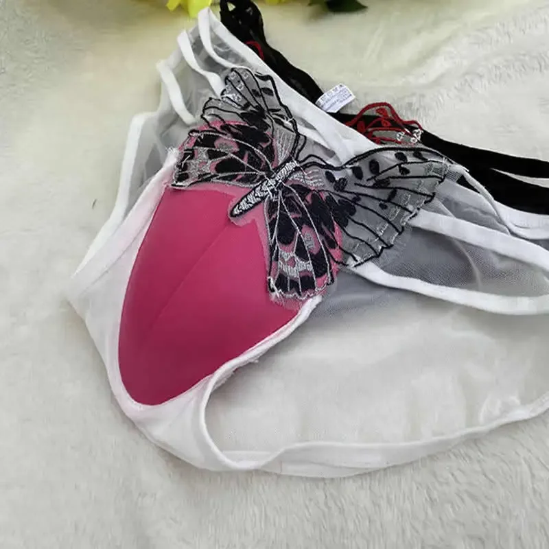 Camel Toe Control Panty Gaff Tucking Panties Butterfly Embroidery Sheer Sissy Lingerie Crossdresser Transgender Drag Queen Brief