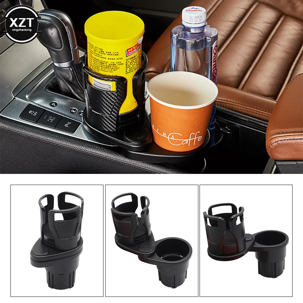 Car Cup Holder Expander Adapter Dual Cup Holder 360 Degree Rotating Adjustable and Extendable Drink Beverage Water Bottle Holder