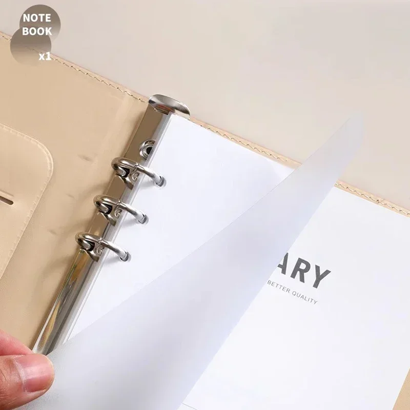 A6 Loose-leaf Binder Line Notebook Pu Leather Cover Budget Binder Saving Bill Organizer Accessories