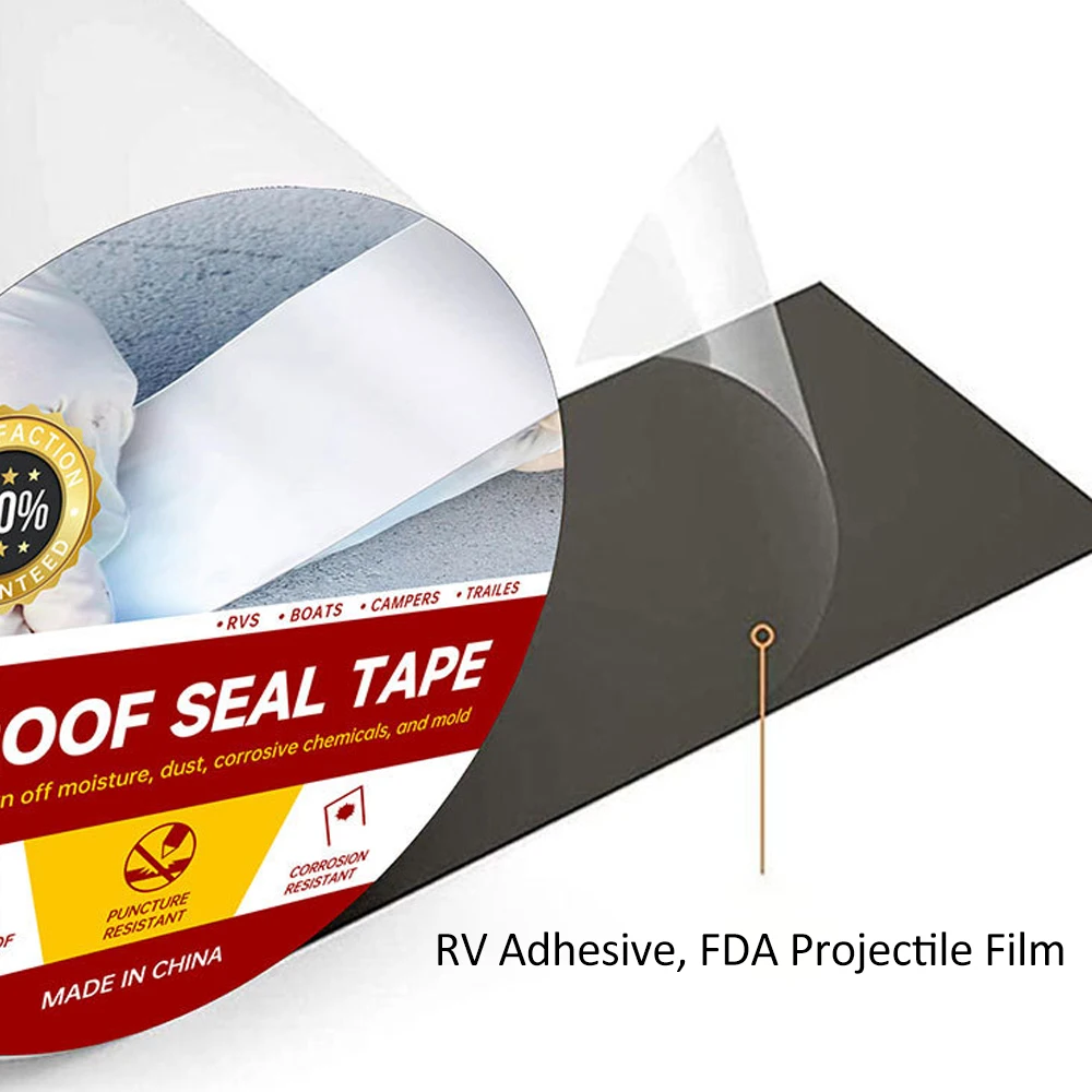 

RV Roof Tape RV Roof Seal Tape Waterproof, Weather Resistant, Highly Adhesive Natural Butyl Glue for Truck Boat 5cm*15m