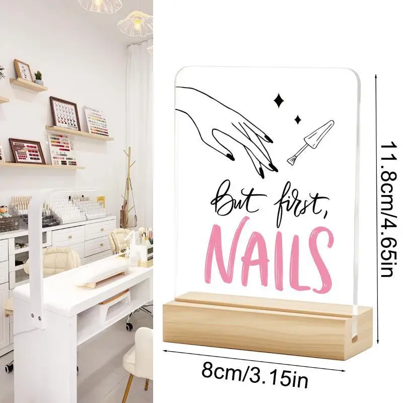 1 Stück Nagelstudio-Tischdekoration, humorvoller Slogan, Acryl-Nagelkunst-Display-Ständer, besonderes Geschenk für Maniküre, Nagelstudio-Dekorationsschild – Detail 3