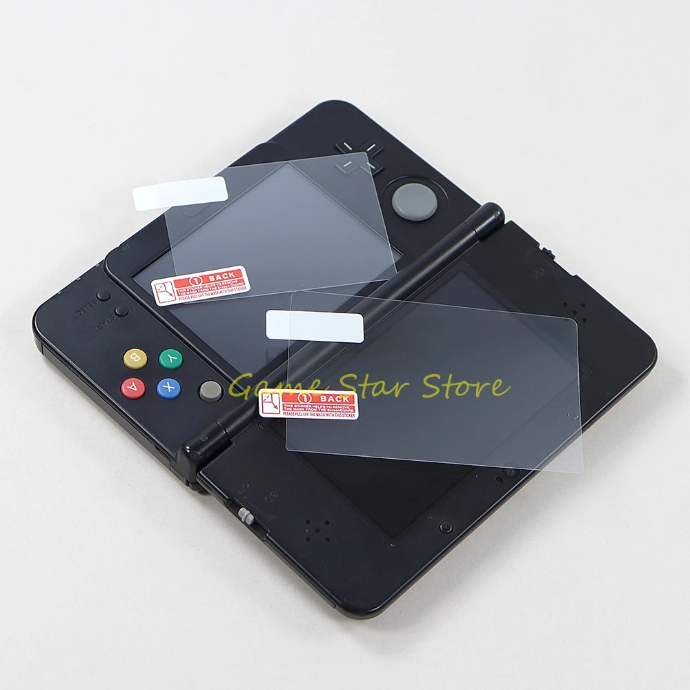 50sets Top Bottom LCD Screen Protector PET Clear Protective Film For New 3DS Game Console