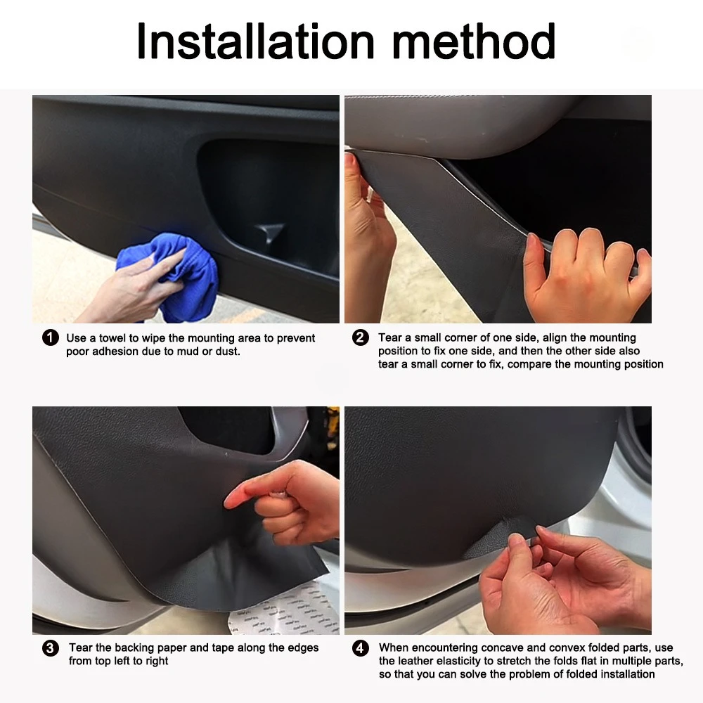 Anti-Kick-Pads für Autotüren für Tesla Model 3 Highland, Model Y Juniper YL 2021-2026, Schutzsticker für Handschuhfach, PU-Leder-Pads – Detail 8