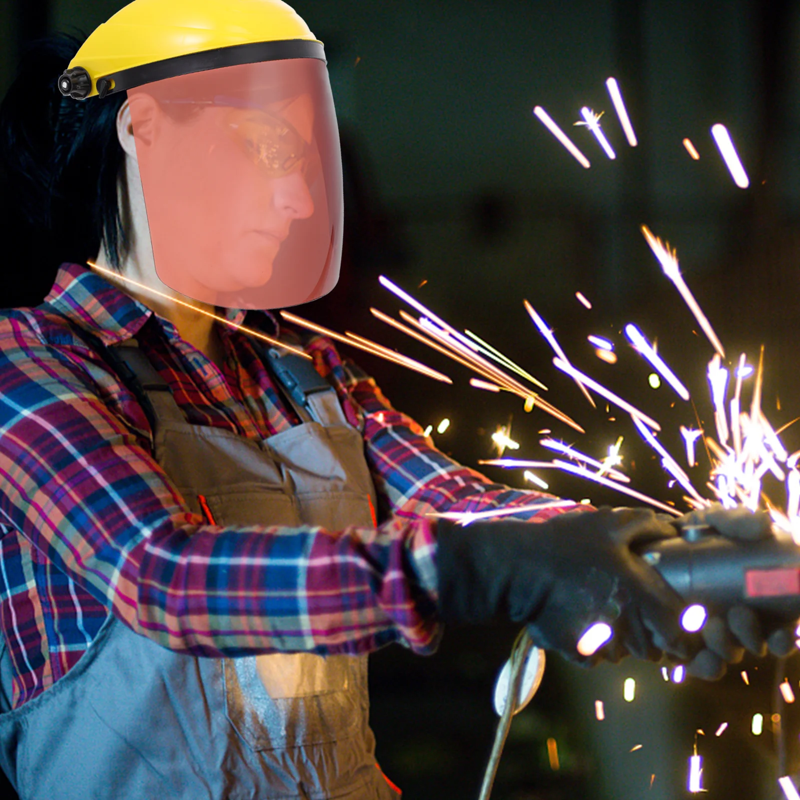 

1Pcs Welding Safety Mask Head-Mounted Full Face Protector Grinding Safety Screen for Home Improvement Construction