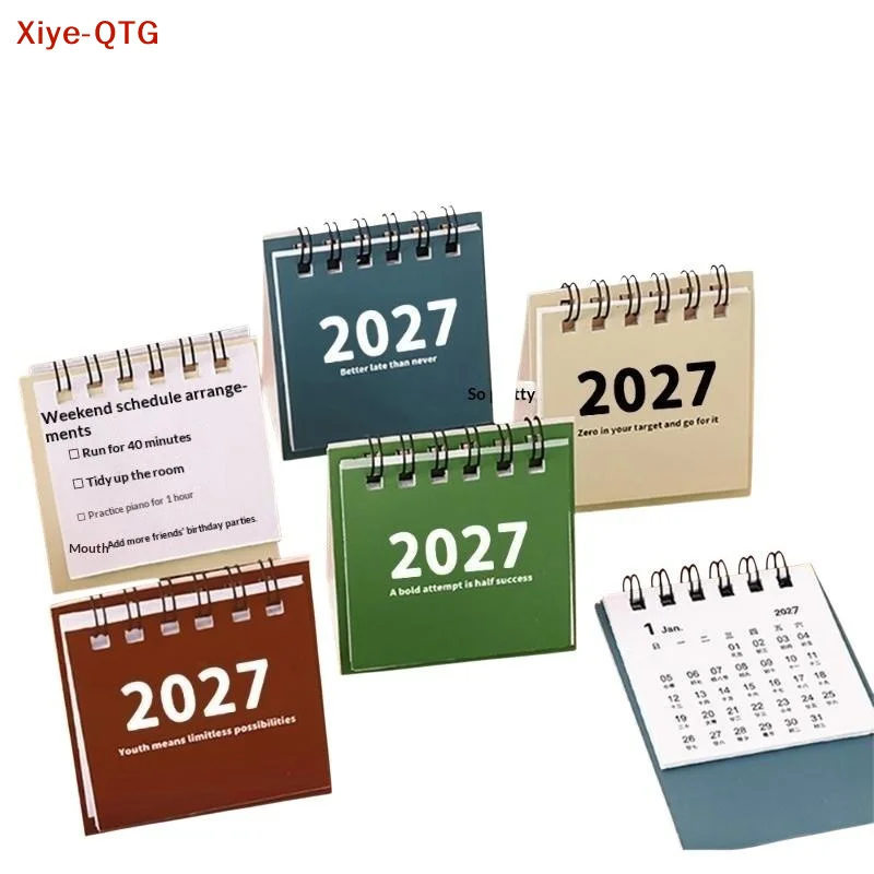 NEW 2027 Vintage Minimalist Monthly Desk Calendar With Memo Notes For Home Office School Planning