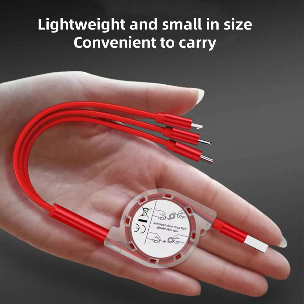 3 in 1 Retractable Data USB Cable Type C Fast Charging Cable – Multi Charger Cord For iPhone Android Phone Type C Xiaomi Huawei view 4