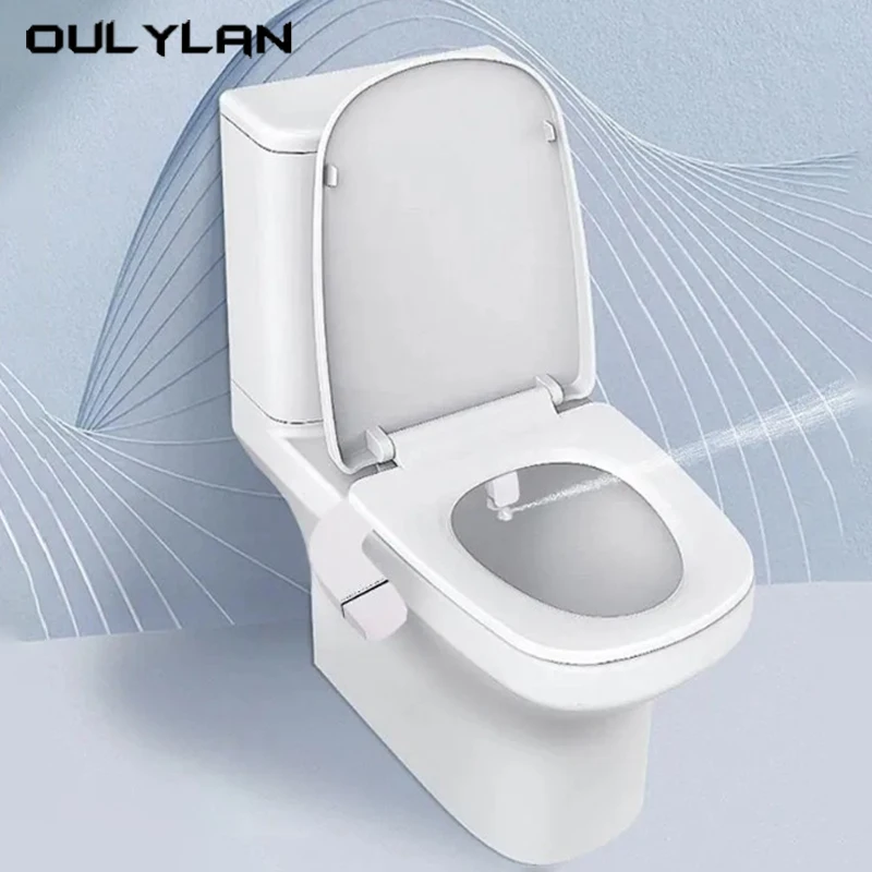 Slim Bidet Toilet Dual Jet Hygienic Bidet Attachment Toilet Adjustable Water Pressure Sprayer Non-Electric Ass Sprayer Unisex