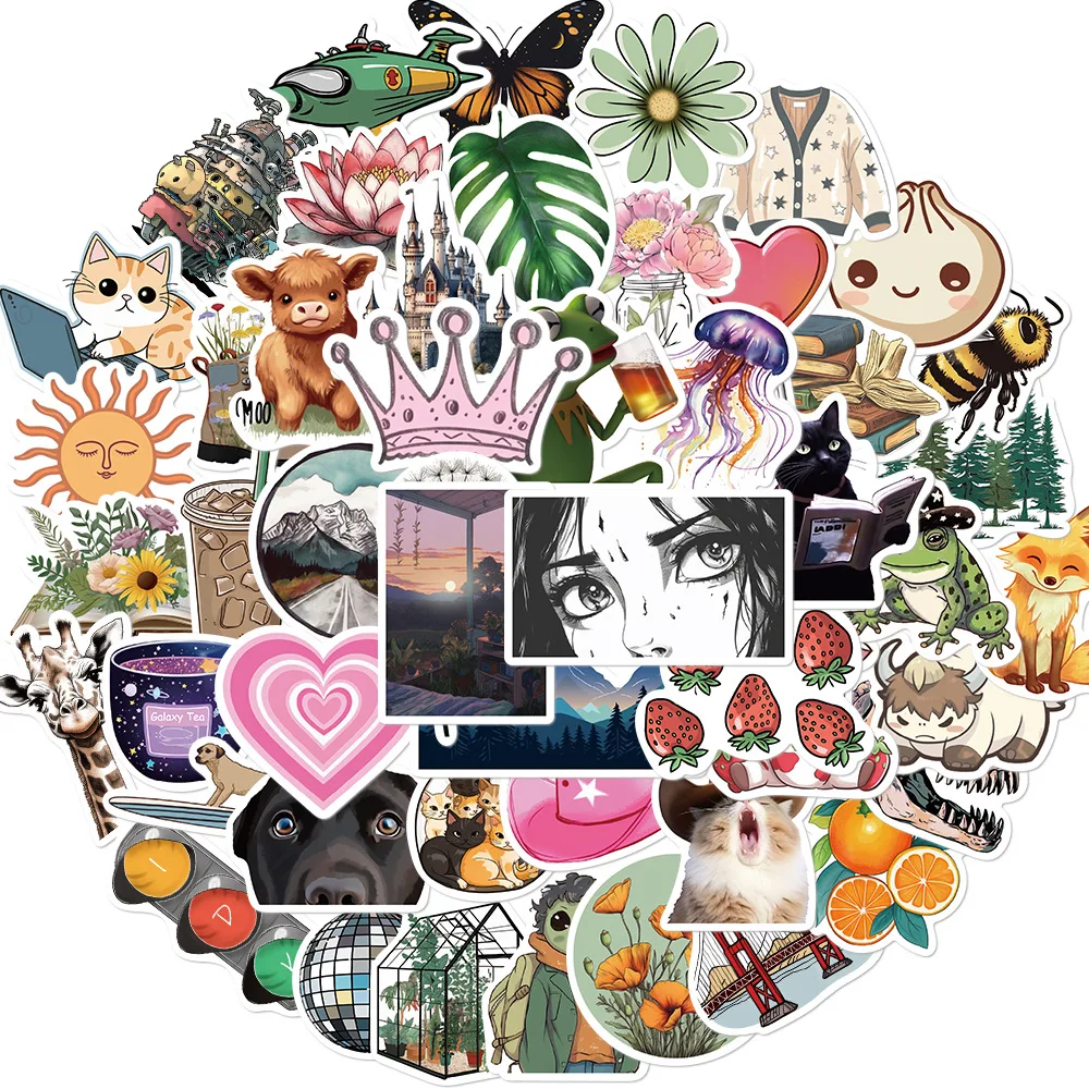 

10/30/50PCS Cartoon Hot Spot Collection Sticker DIY Decoration Waterproof Skateboard Notebook Graffiti Toy