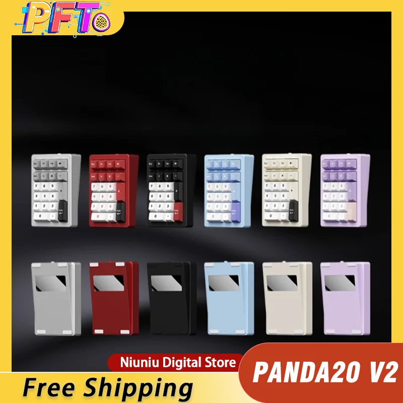

Комплект цифровой клавиатуры PANDA20 V2, беспроводная трехрежимная прокладка с возможностью горячей замены VIA OMK RGB, алюминиевая механическая клавиатура с ЧПУ для офиса/игр