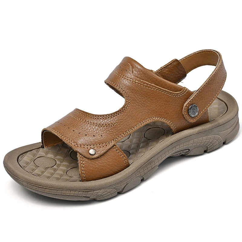 Men's Open Toe Strap Sandals – Non-Slip Thick Sole Outdoor Walking Shoes, Adjustable Buckle Breathable Big Size Sandals