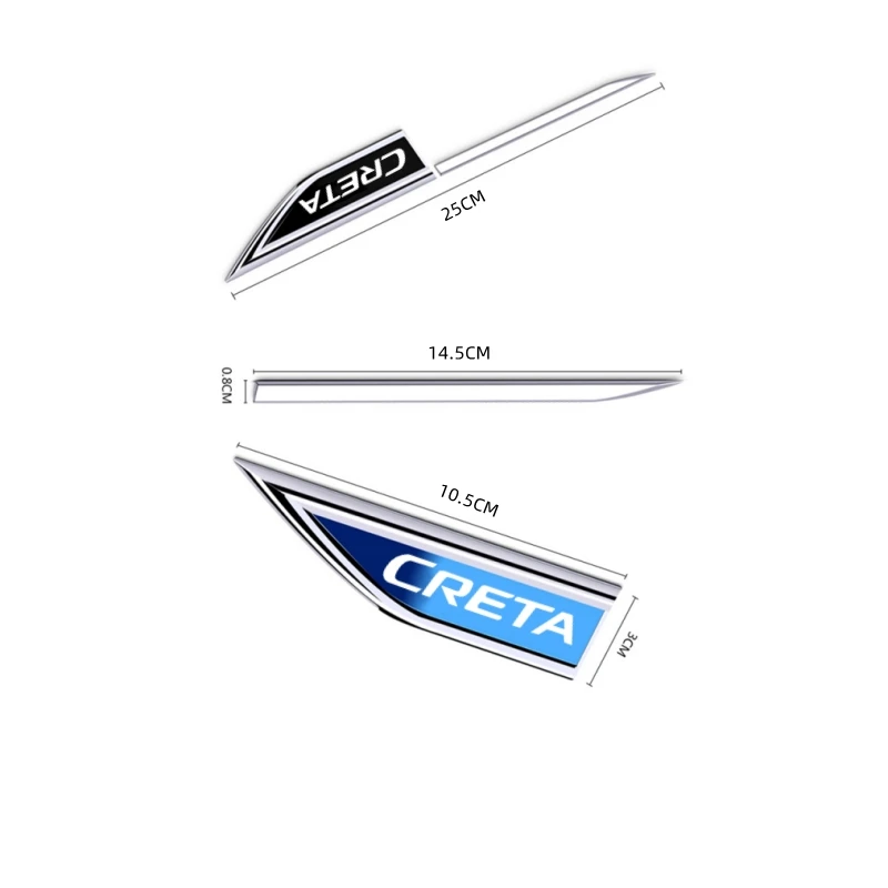 Car Body Protective Sticker 3D Metal Car Emblem Logo Fender Blade Decal Badge For Hyundai I10 I20 Ix25 I40 Ix55 Equus Creta Ioni