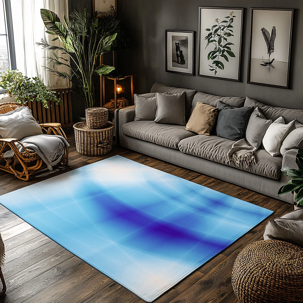 

Tuniu Colorful Abstract Blue Purple Gradient Carpet Rug Mat for Home Decor