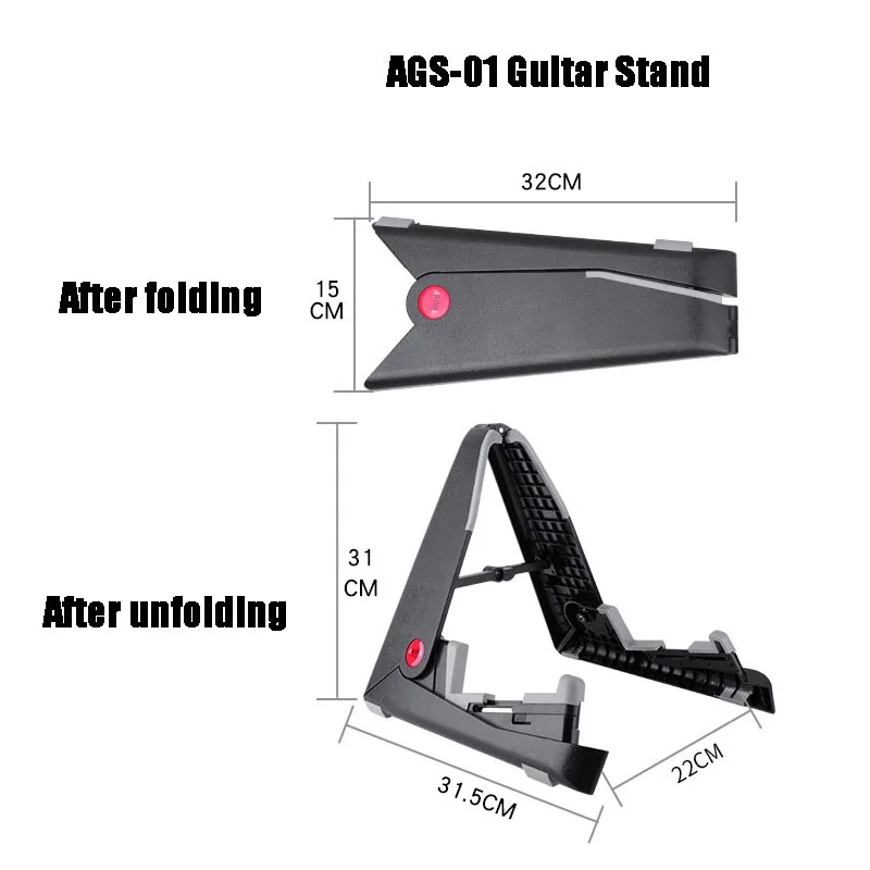 Vertical Guitar Stand Silicone Anti Slip Movable Sliding Arm Scalable Adjustment Guitar Bracket for Guitar Ukulele