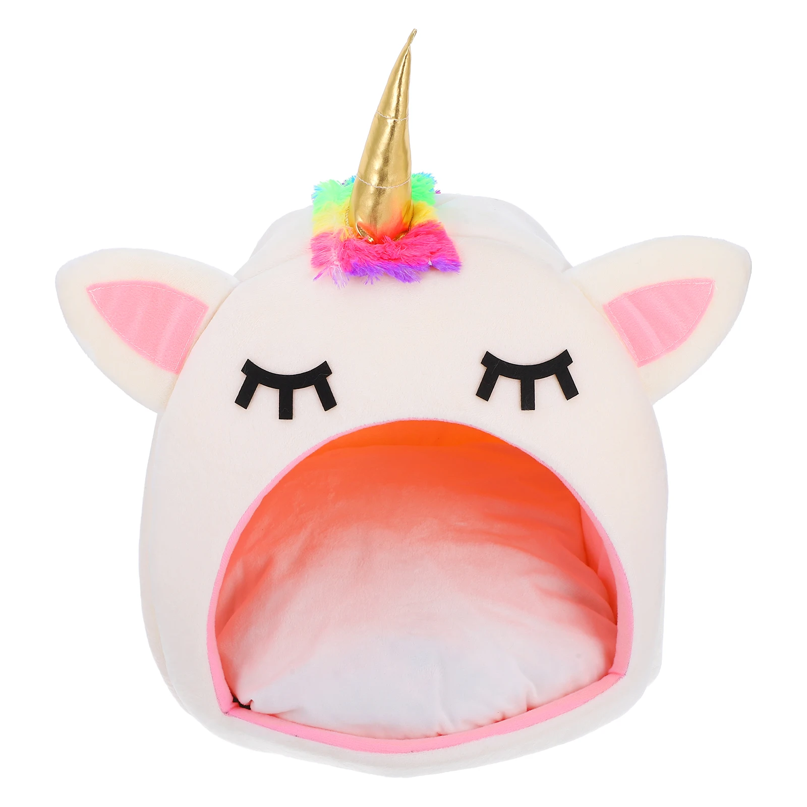 

Cartoon Unicorn Dog House Soft Pet Bed Winter Warm Small Animal Bed Machine Washable Nest Couch Travel Floor Pet Supplies