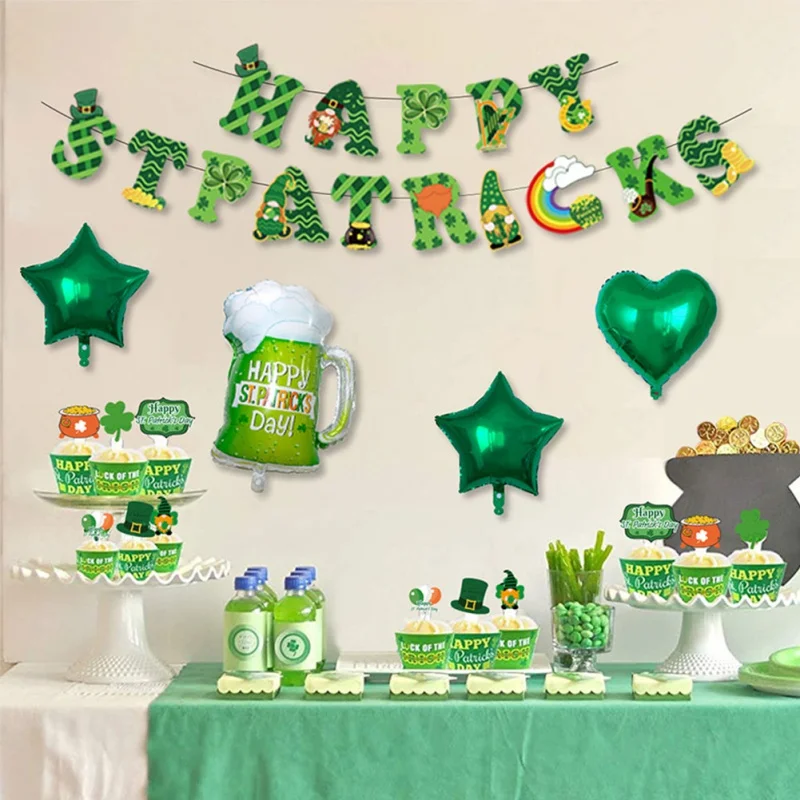 St. Patrick's Day Decoration Set Non-toxic Materials Strong Durable Easy to Assemble St. Patrick's Day Party Decorations