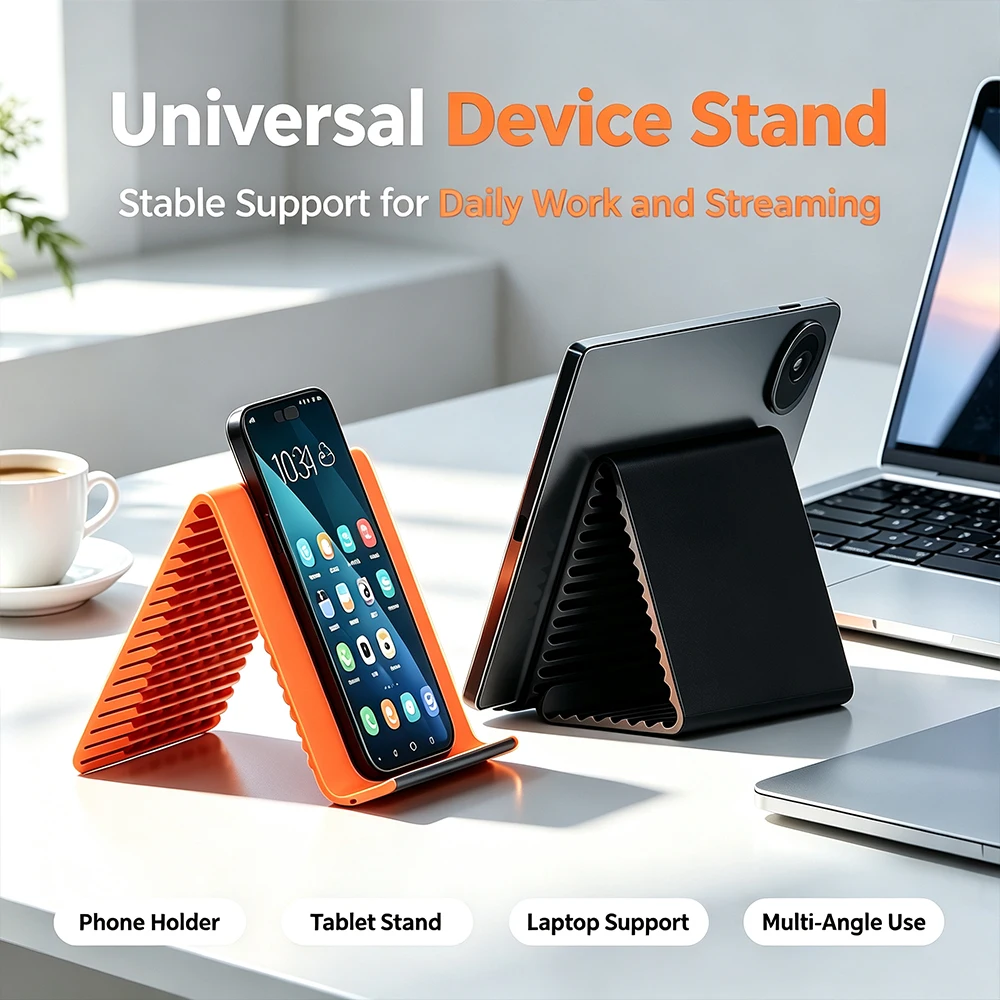 Roll‑Up Flexible Phone Stand Portable Foldable Holder Multi‑Angle Adjustable Support For Smartphone Tablet Laptop Travel