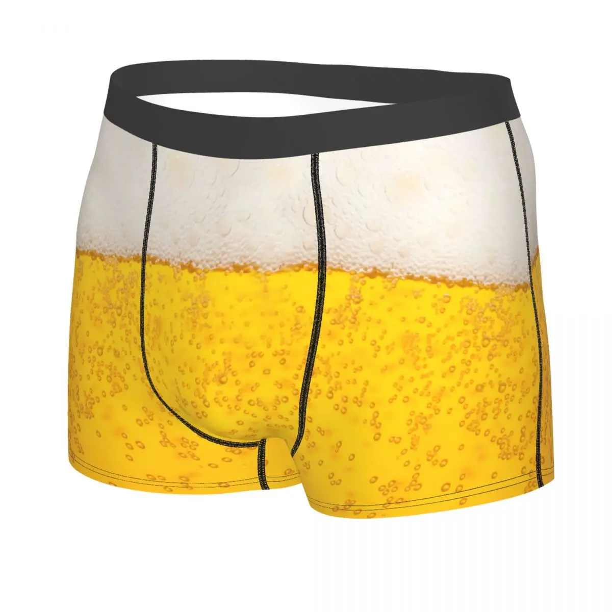 Custom Beer Realistic Bubbles Foam Underwear Men Stretch Drinking Lover Boxer Briefs Shorts Panties Soft Underpants For Homme