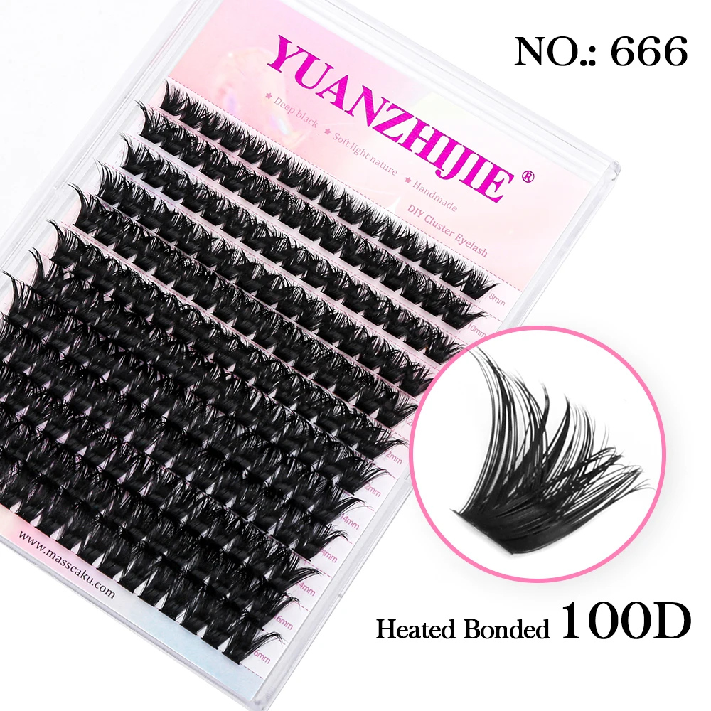 12 lijnen Super Pluizige YUANZHIJIE DIY Wimpers Cluster Individuele wimper Trossen Premium Materiaal Multi Puntige Natuurlijke Wimper