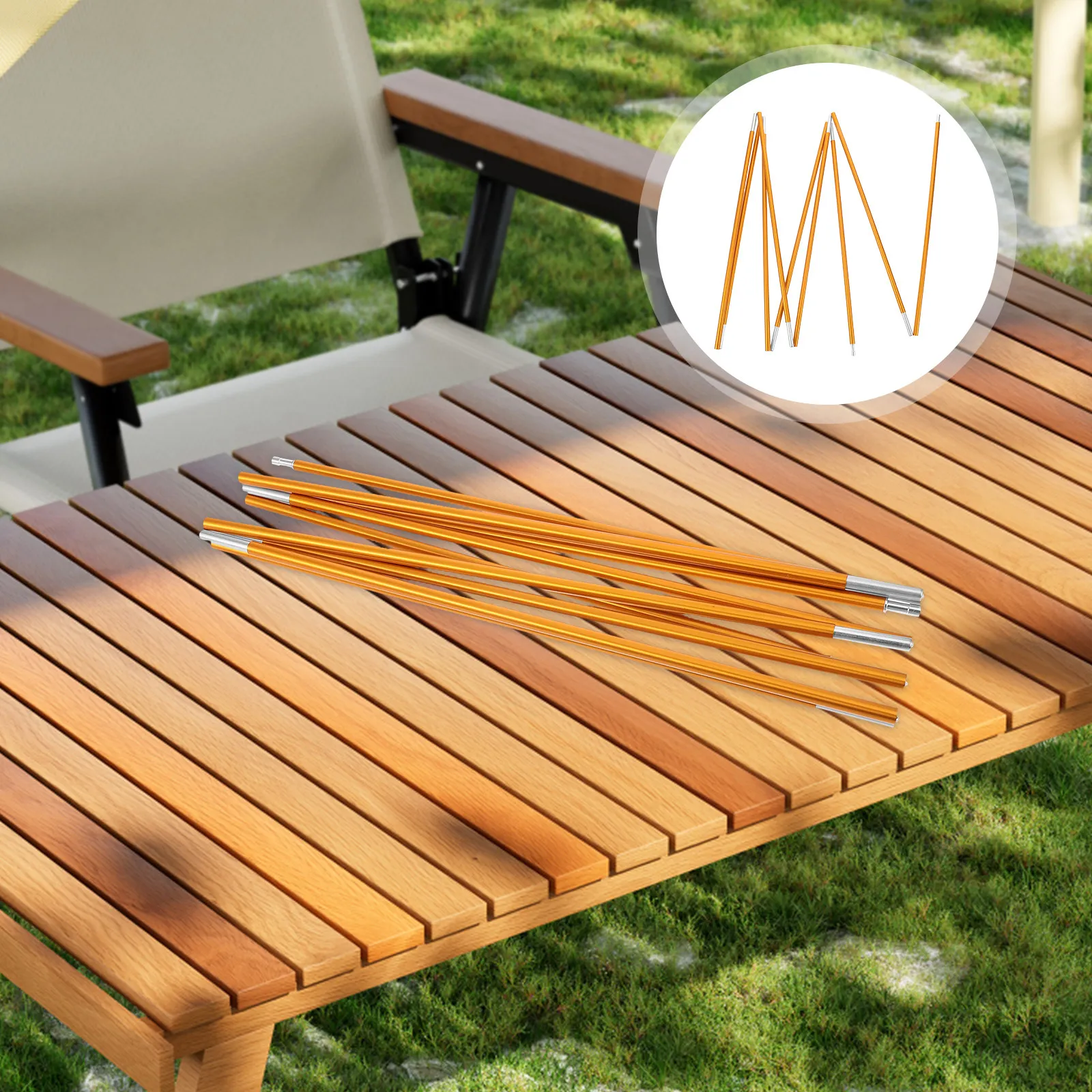 1Set Outdoor Tent Poles 8.5mm Diameter Aluminum Alloy Fiberglass Portable Camping Hiking Replacement Tent Rods Support Bars