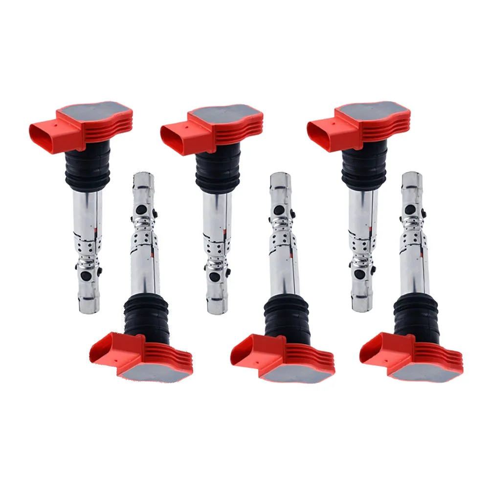 

6 шт. катушка зажигания для AUDI A4 A6 S3 TT VW BEETLE GOLF TOUAREG SEAT TOLEDO 2001-2006 06C905115E 06C905115A аксессуары