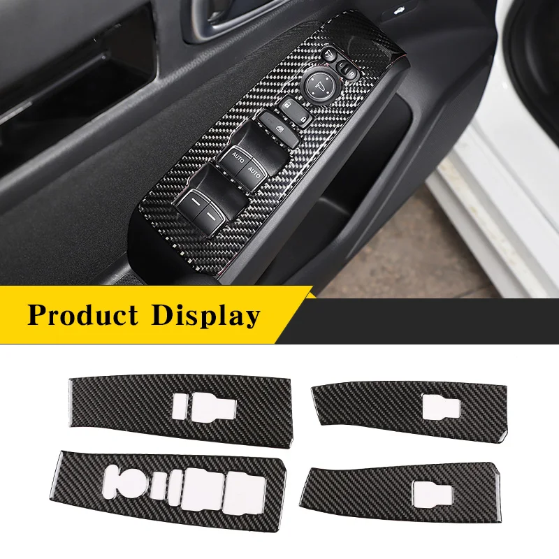 

For Honda Civic 2022 Soft Carbon Fiber Car Glass Lift Switch Frame Panel Sticker Car Interior Modification Accessories