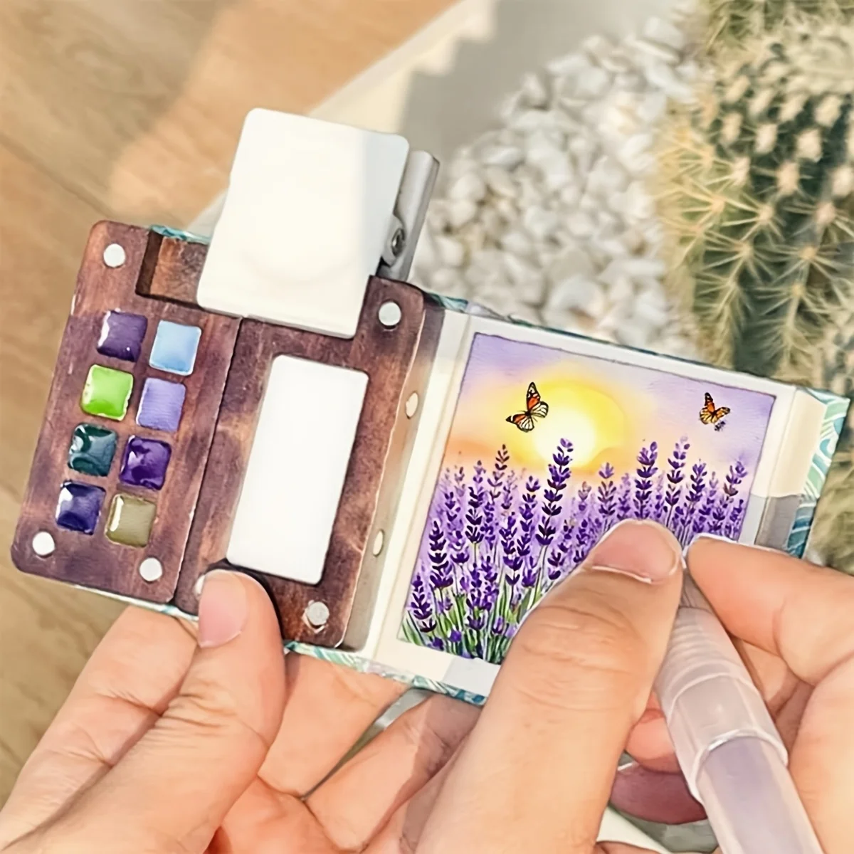 conjunto-de-tintas-acrilicas-e-aquarelas-portatil-com-12-cores-paleta-de-8-compartimentos-kit-de-desenho-e-pintura-artistica-para-viagem-com-pinceis-e-canetas