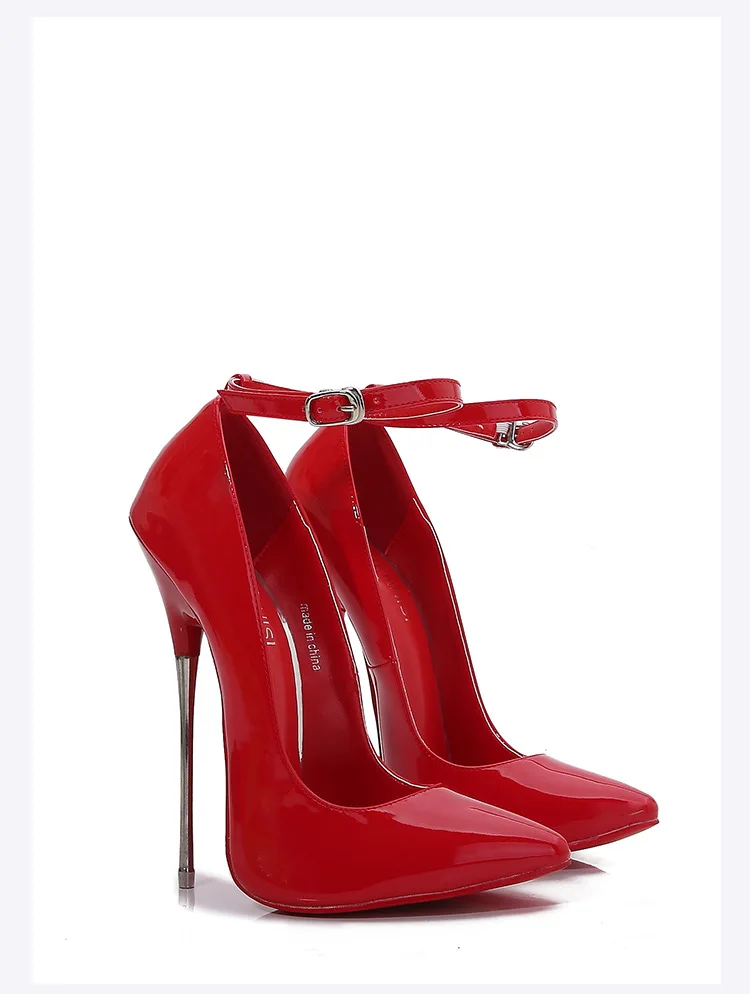 

16cm Sexy High Heels Woman Pumps Heel Female Shoes Nude Pink Stiletto Office Woemn‘s Leather Shoes Size 46 Tacones De Tiras