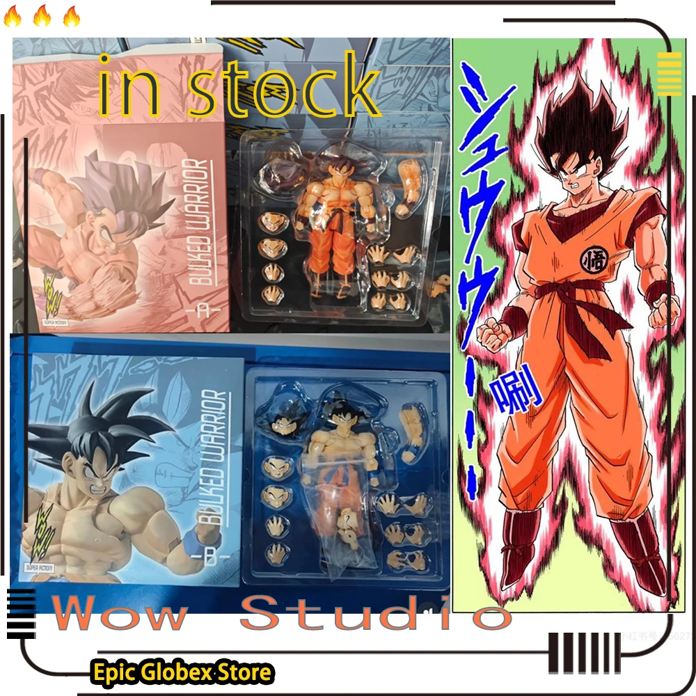 En Stock Wow Super Action Studio 1/12 Dragon Ball Anime figura Kaiouken Son Goku figura de acción recoger Goku modelo juguete chico regalo