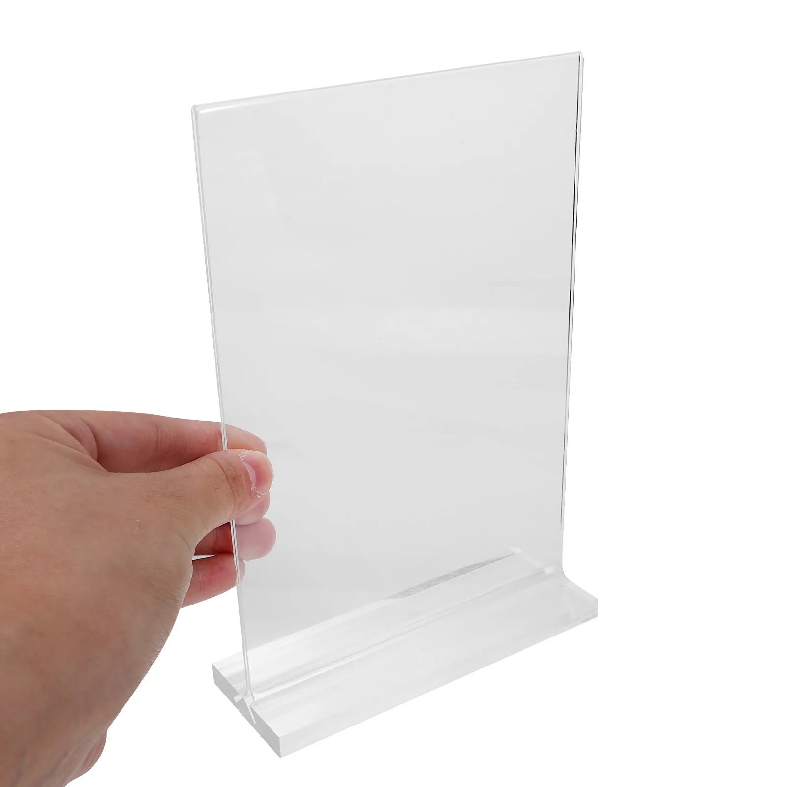 2Pcs Acrylic Sign Holder Desktop Menu Display Stand Clear Tabletop Vertical Stand for Cafes Restaurants Weddings Parties Buffet