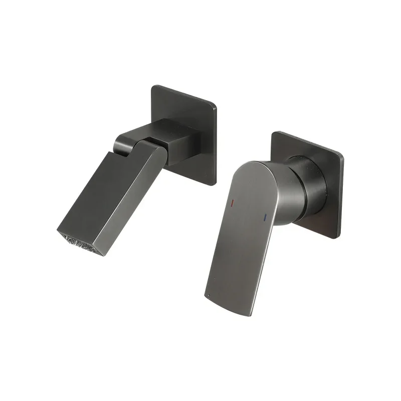 

Матовый золотой, бронзовый, серый, черный смеситель для раковины, настенный смеситель для ванны и ванной комнаты, смеситель с одной ручкой