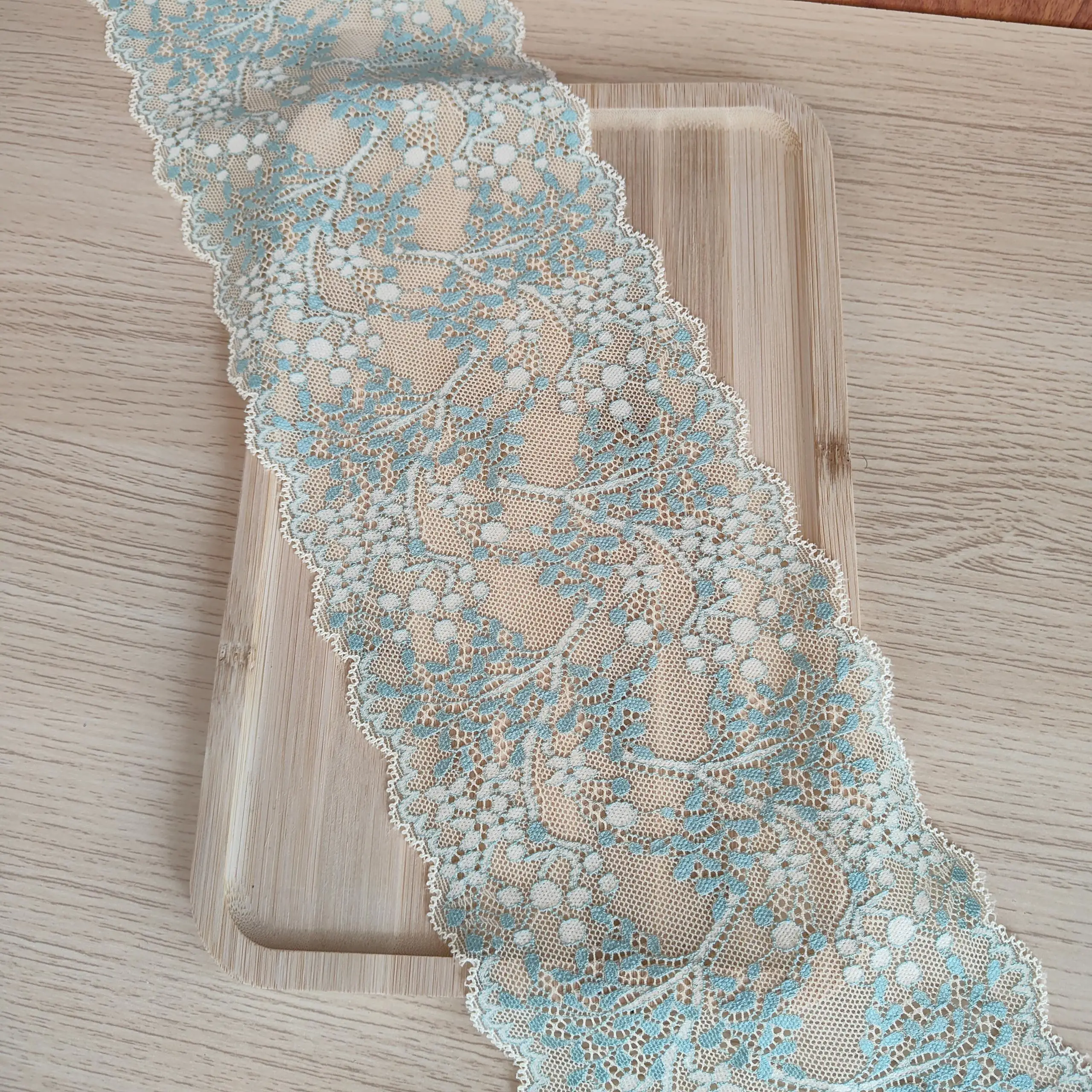 YE1001-1 40-3 14cm green lace trim for underwear, Pressed Lace Clothes Sskirt Underwear Sewing Accessories