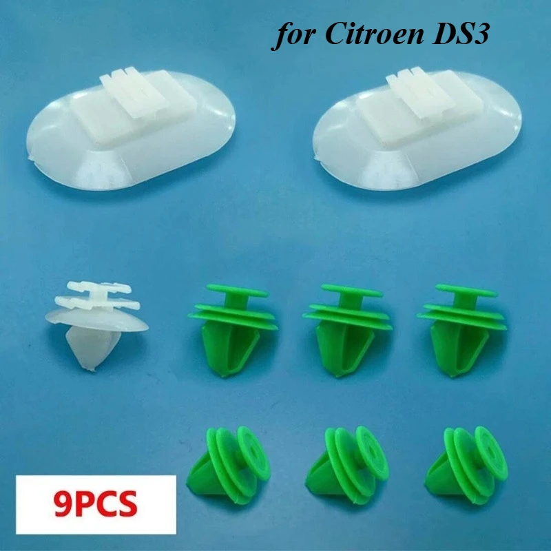 9pcs 1610186180 for Citroen DS3 car side skirt fixing buckle kit decoration panel fasteners New