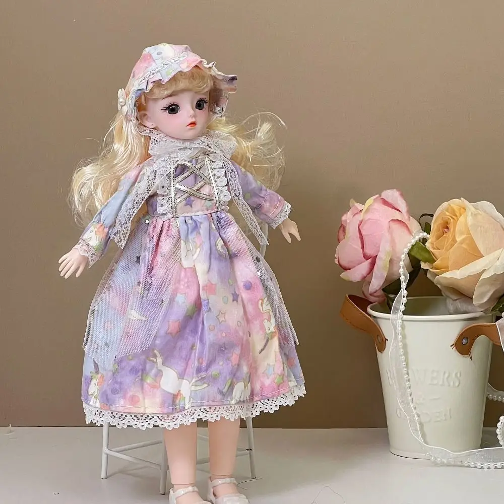 BJD Beautiful 30cm Dress Up Doll Cute Toys Dress Up Doll‘s Clothes Bow Lace BJD Movable Joint Doll Children