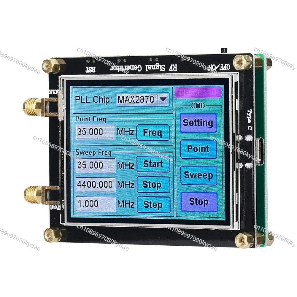 MAX2870 Signal Generator 23.5MHz-6000MHz Frequency Touching Screen Radio Frequency Signal Source PC Software Controls