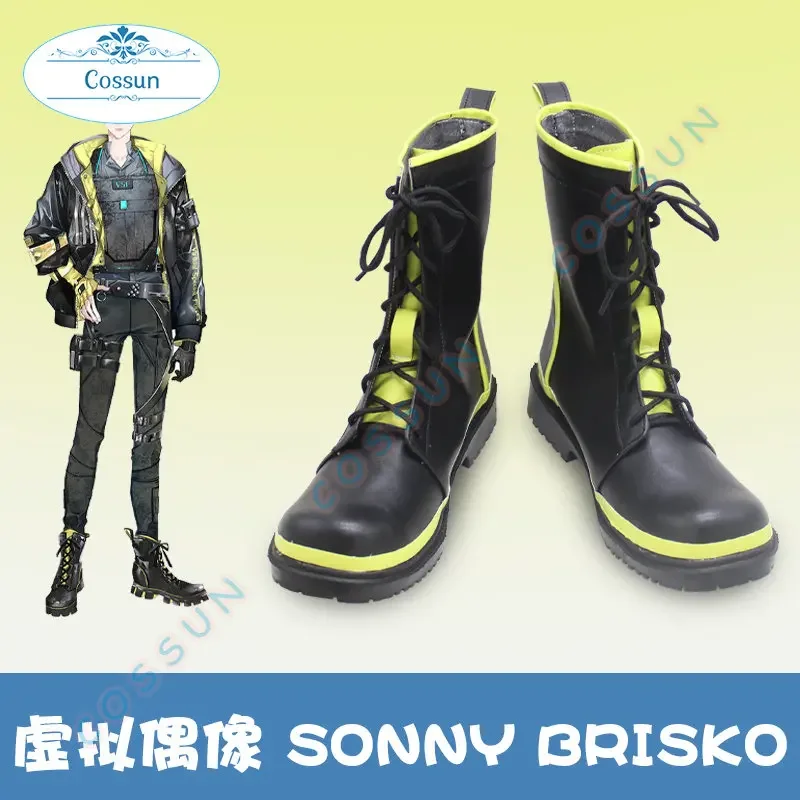 

Vtuber Nijisanji Noctyx Sonny Brisko Cosplay Costume Halloween Boots PU Leather Women Men