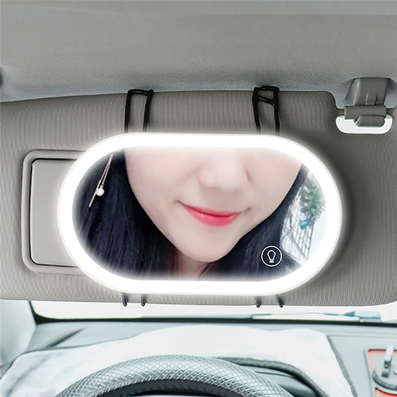Durable-1 Piece Car Makeup Mirror Touch-Control Switch Visor Mirror Interior Accessories Makeup Mirror Set